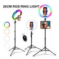 26CM RGB Selfie Ring LED Light With Phone Tablet PC Stand Tripod Photography Studio Ring Lamps for P
