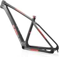 27.5er Carbon Frame Disc Brake Hardtail Mountain Bike Frame 15''/17''/19'' Internal Routing Frame Thru Axle 12x142mm (Color : Red, Size : 27.5 * 17'')