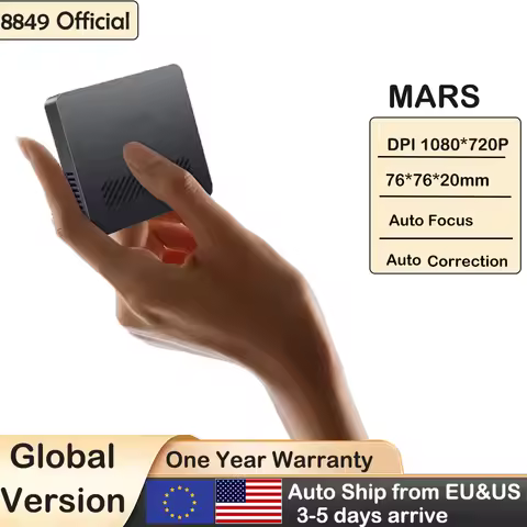 8849 MARS Mini Projector Portable DLP Projector Pocket Size Auto Focus & Key Compatible for Laptop, 