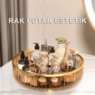 Multipurpose Aesthetic Gold Rotating Shelf