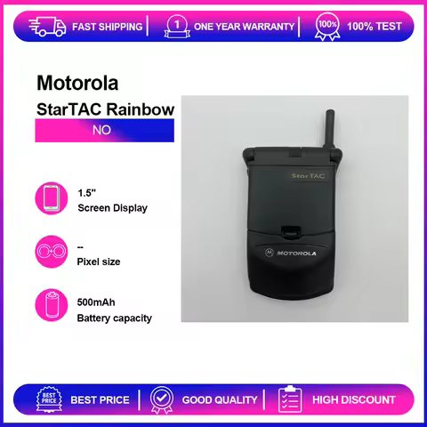 Refurbished Unlocked Motorola StarTAC Rainbow 2G Phone English Keyboard Good Condition Only Support 