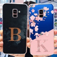 For Samsung Galaxy A8+ (2018) Case A730 SM-A730F Fashion Letters Transparent Silicone Soft Cover For