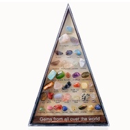 Natural Crystal Agate Gemstones 36 Ore Specimens Triangular Set Mineral Rock Polishing Geology Teach