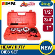 REMAX MANUAL RATCHET GI PIPE DIES SET ½”, ¾”, 1” RATCHET PIPE THREADING KIT