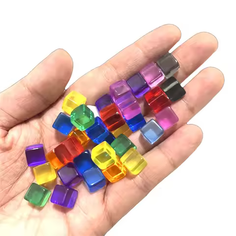 100pcs/set 8mm Clear Cube Dice Chess Pieces Token Transparent Square Corner Crystal Dice for Puzzle 