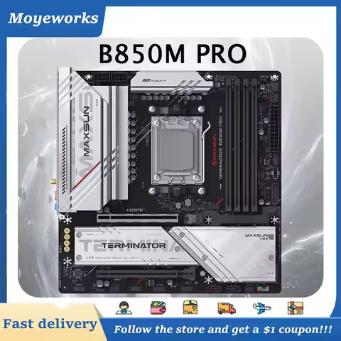 MAXSUN Terminator B850M PRO WIFI Motherboard support PU AMD 9800X3D/9700X/9600X/7800X3D memory Pcie5