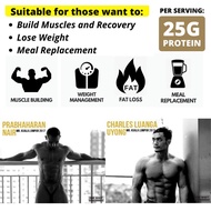 One Shot Nutrition Performa Tri-Protein Complex (1kg) - 25g Premium Grade Whey Protein (WPC80), Rebu