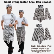 Instant Sarong for Children and Adults Includes Batik Peci and Shawl Tanjak