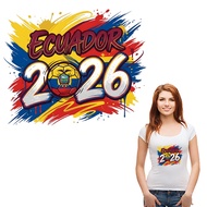 Ecuador Flag Football Thermo Transfer Easy Print Hoodies Clothes Stickers T-Shirt Diy Heat Press App