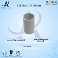Boss 20mm Socket – PVC Electrical Pipe Straight Connection, 20mm Cable Pipe Connector