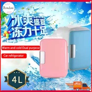❀Ready stock❀4L car refrigerator mini cold and warm small refrigerator car dual-use small refrigerator