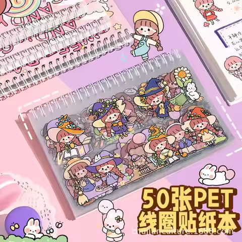 50sheets Girl Heart Hand Account Stickers Do Not Repeat Cute Cartoon Hand Account Material Diy Decor