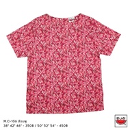 Baju Tembikai (SUIKA) - Pakaian Muslin Hemp, Leher Bot, Belakang 3 Butang, Lengan Pendek (M.C-106)