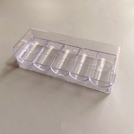 【VVL】-Clear Acrylic Poker Chip Rack with Cover/Casino Chip Tray with Lid Holds 100 Chips Each