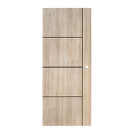 ฟรีค่าส่ง! ประตู UPVC ภายใน CONNEX รุ่น LT13 เซาะร่อง 1 เส้นตั้ง 3 เส้นนอน ขนาด 80x200 ซม. สีลัตเต (