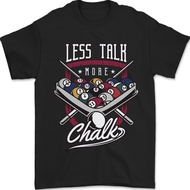 9-Ball Pool Less Talk More Funny Chalk T-Shirt 100% Cotton