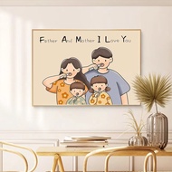 [Chihiro] Happy Family Light Luxury Restaurant Decoration Painting Modern Simple Restaurant Dining T