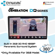 Dynavin DQ Series With 4G/CarPlay/DSP/Android Auto (Octa-Core 2GB RAM/32GB ROM/360 Camera 9"/10" 128