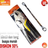 paket tang buaya dan kunci ring 12x13mm kunci ring 12x13 dan tang buaya murah promo cod murah nampol