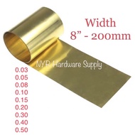 Brass Shim Plate 8” Width price per feet 0.03m 0.05mm 0.08 0.1mm 0.15mm 0.2mm 0.3mm 0.4mm 0.5mm Bras