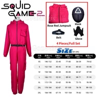 📍ส่งจากกทม📍จั๊มสูทเกมปลาหมึก ชุดคอสเพลย์ เสื้อคลุมบอส ชุดจั๊มสูท+หน้ากาก+เข็มขัด+ถุงมือ ครบชุด สำหรั