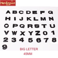Hardingsun 1 x 45mm Matt Black Metal 3D DIY Alphabet Letter Number Emblem Motor Car Emblem Sticker