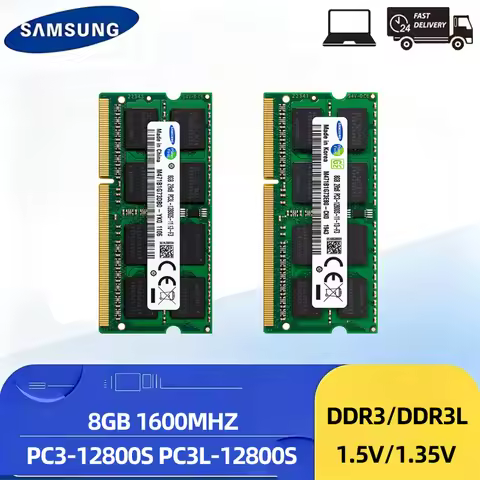 SAMSUNG Memória Laptop RAM DDR3L DDR3 8GB 1600MHz SO-DIMM PC3L-12800 PC3-12800 DDR3 For HP DELL Thin