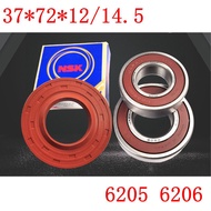 Special offers For TCL Drum Washing Machine Water Seal（37*72*12/14.5）+Bearings 2 Pcs（6205 6206）Oil Seal Sealing Ring Parts