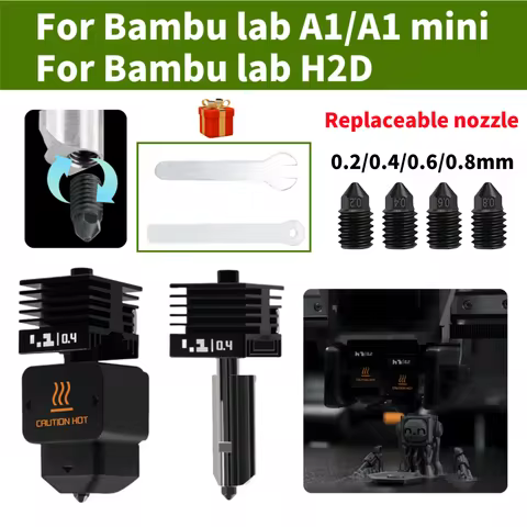 Hotend Kit For Bambu Lab H2D Fast Speed Hot End Assembly 0.2/0.4/0.6/0.8mm Hardened steel Nozzle For