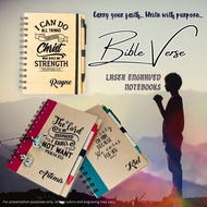Bible Verse Personalized Notebook | INCLUDES Name Engraving | Laser Engraved | Notebook | Journal Bo