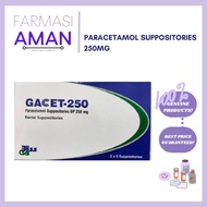 [ Buy 1 Free 2 | EXP 12/2025 ] Gacet-250 Paracetamol Suppositories BP 250mg ( 10 supp. )