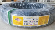 ETL สายไฟ มิเนียม สายเมน เข้าบ้าน ทนแดด ทนฝน ใช้ขอมิเตอร์ 15(45) หรือต่ำกว่า ผ่าน THW-A 1x25 100เมตร