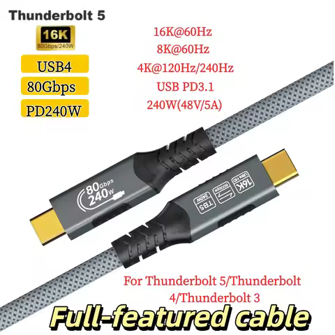 USB4 240w USB C to USB C Cable For Thunderbolt 4 Data Transfer and Charging For MacBook Pro/Air Dell