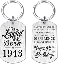 83rd Birthday Gifts for Men 1942, Happy 83rd Birthday Keychain, 83 Year Old Birthday Gifts for Women