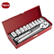 Set Kunci Socket Kunci Sok Kunci Shock Wrench Kunci Pas Shocket Set 12 pcs Multifungsi - G-20015