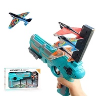 Children Air Battle Launcher Toy Gun with 4Pieces Glider Airplane Shooting Gun Toy Game