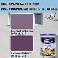 ICI DULUX INSPIRE EXTERIOR  PAINT COLLECTION 1 , 5 &amp; 18 Liter Amethyst Reflection / California Raisin