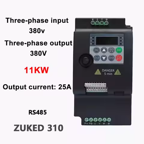 ZUKED 310 inverter 11KW 3 phase input 380V 3 phase output 380V variable frequency drive motor speed 