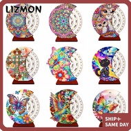 LIZMON Diamond Art Perpetual Calendar Kits, Handmade Diamond Art Calendar, DIY Rotating Wooden Diamo