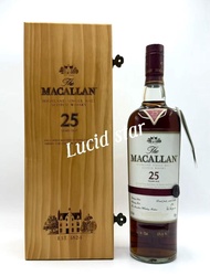 Macallan 25 years Single Malt Whisky Sherry Oak Cask  Bottled in 2011, 700ml 麥卡倫 舊裝25年雪梨桶威士忌, 紅絲帶