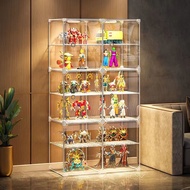 Ready stock bearbrick acrylic tomica display case full-transparent colored light hand-operated lego display cabinet model storage box large-capacity cabinet toy display shelf