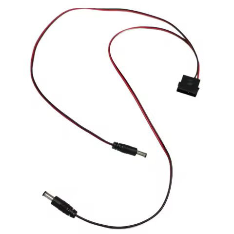 Computer IDE Molex Male to 2-Port DC 5.5*2.1 5.5mm x 2.1mm Converter Adapter Power Supply Cable 6.6A