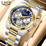 LIGE Sport Quartz Wristwatches For Men Fashion Waterproof Watch Men Luminous Chronograph Watch Men