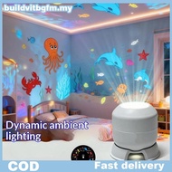 BL 360 Rotating LED Ocean Projector Night Light USB Charging Dynamic Lamp with Color Effects for Bed