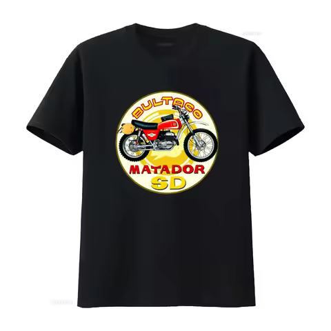 Bultaco Matador SD Motorcycle Print Men's T Shirt Retro Style Fashion vintage Washed Casual fashion 