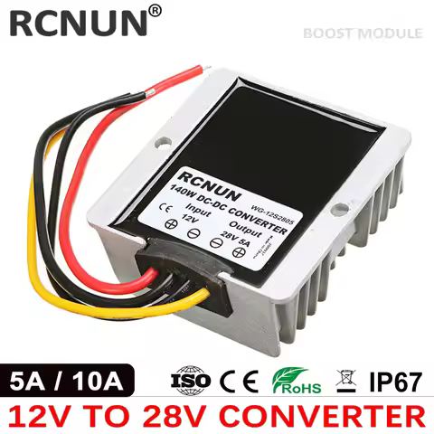 RCNUN 12V DC to 28V DC Boost Converter 12V-28V 5A 10A Step-up Voltage Regulator 12 Volt to 28 Volt C