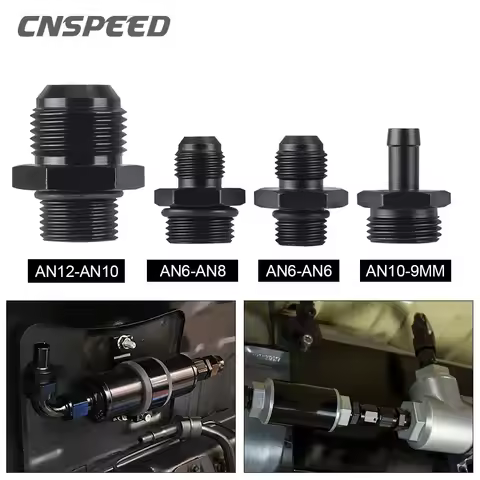 Fuel Pump Rail Oil Hose Straight Fitting Adapter 6061-6T Aluminum Black AN6 to AN6 AN6 to AN8 AN12 t