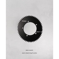 Pass quest oval single chainring black alloy 5 arms Bcd 130 54T