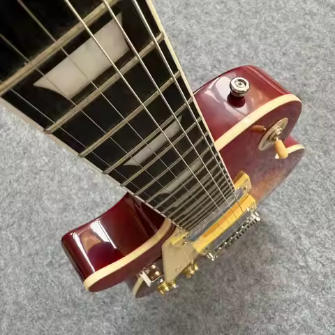 left handed Red-orange Colour LPAUL Body rosewood Fingerboard Guitar