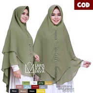 Khimar Aisyahbana Payet Swarosky Mewah 2 Layer Anti Tembem Syari Jumbo Ceruty Babydoll